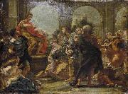Giovanni Battista Gaulli Called Baccicio Painting depicting historical episode between Scipio Africanus and Allucius oil on canvas